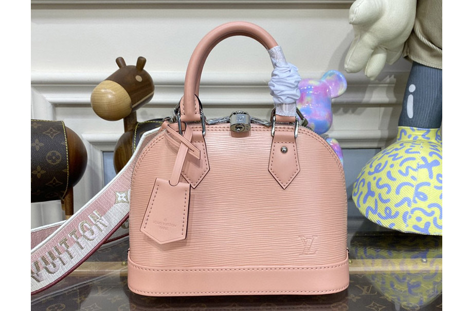 Louis Vuitton M21682 LV Alma BB handbag in Rose Trianon Pink Epi leather