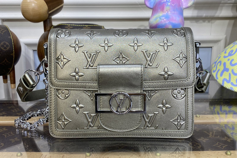 Louis Vuitton M21740 LV Dauphine Mini handbag in Light Gold Calfskin