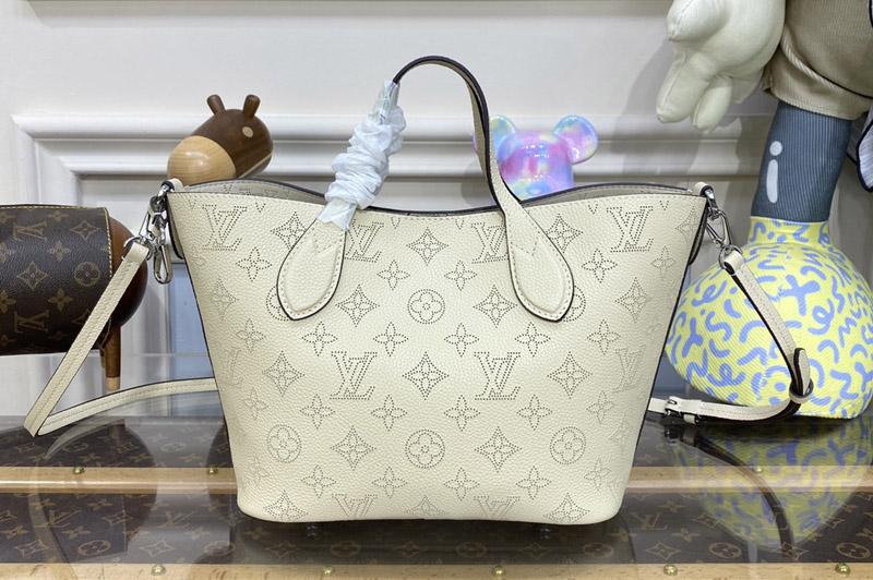 Louis Vuitton M21909 LV Blossom PM tote bag in Beige Mahina perforated calfskin leather