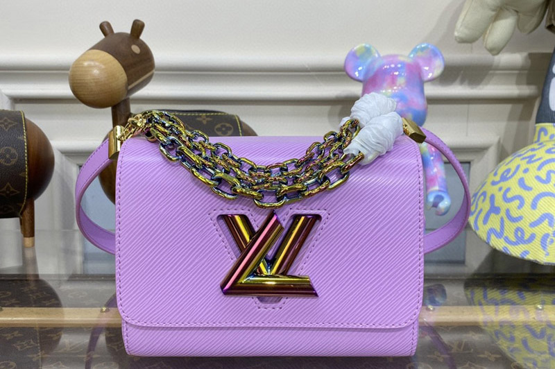 Louis Vuitton M22098 LV Twist MM handbag in Pink Epi grained leather