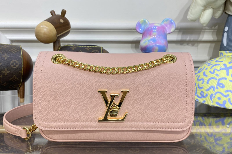 Louis Vuitton M22585 LV ockMe Chain Bag East West in Pink Grained calf leather