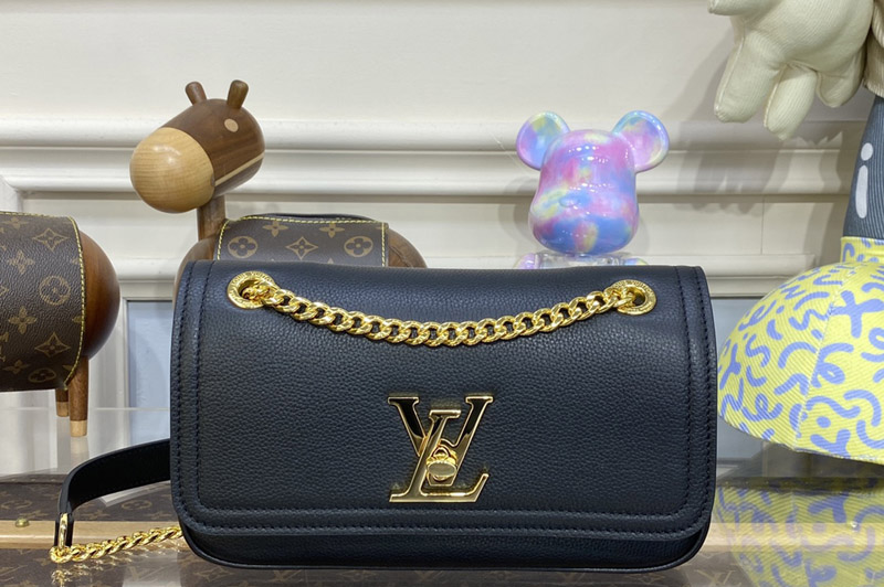 Louis Vuitton M22303 LV ockMe Chain Bag East West in Black Grained calf leather