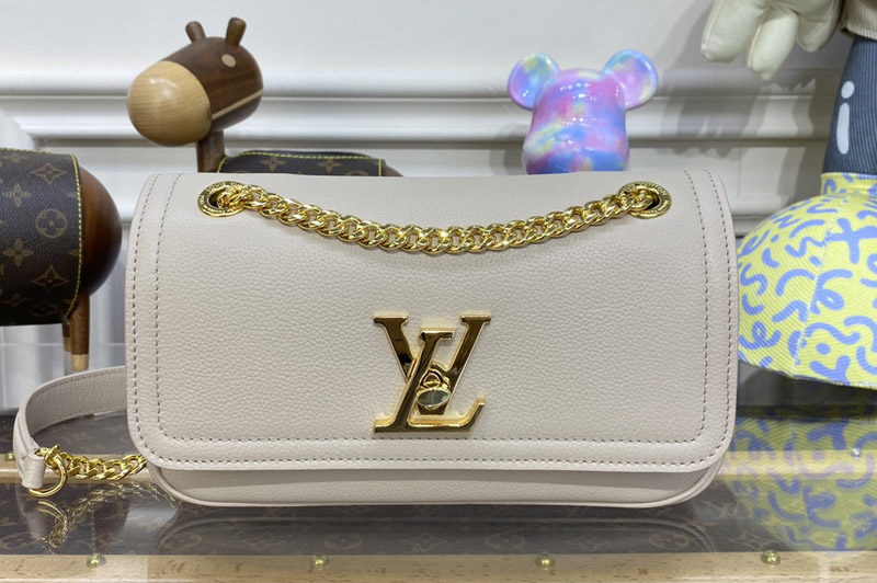 Louis Vuitton M22304 LV ockMe Chain Bag East West in Greige Grained calf leather
