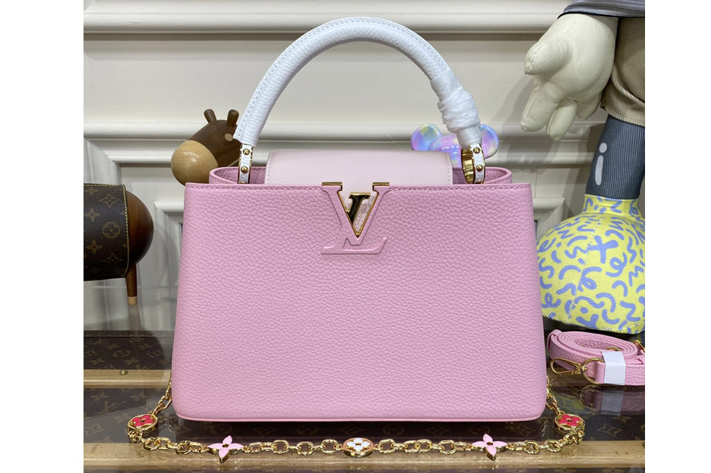 Louis Vuitton M22512 LV Capucines MM handbag in Pink Taurillon leather