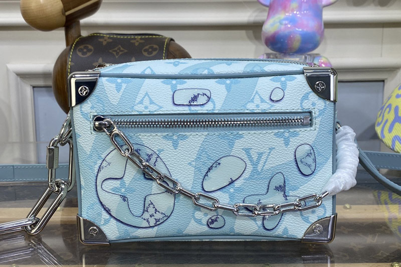 Louis Vuitton M22588 LV Mini Soft Trunk Bag in Crystal Blue Monogram Aquagarden coated canvas