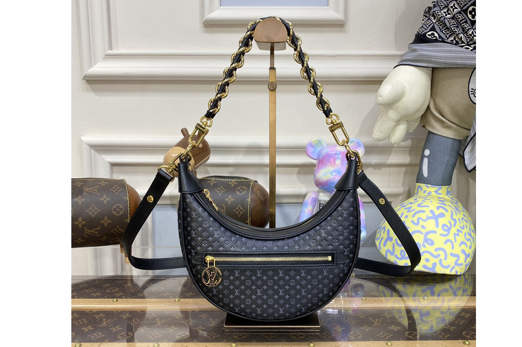 Louis Vuitton M22591 LV Loop baguette handbag in Black Calfskin