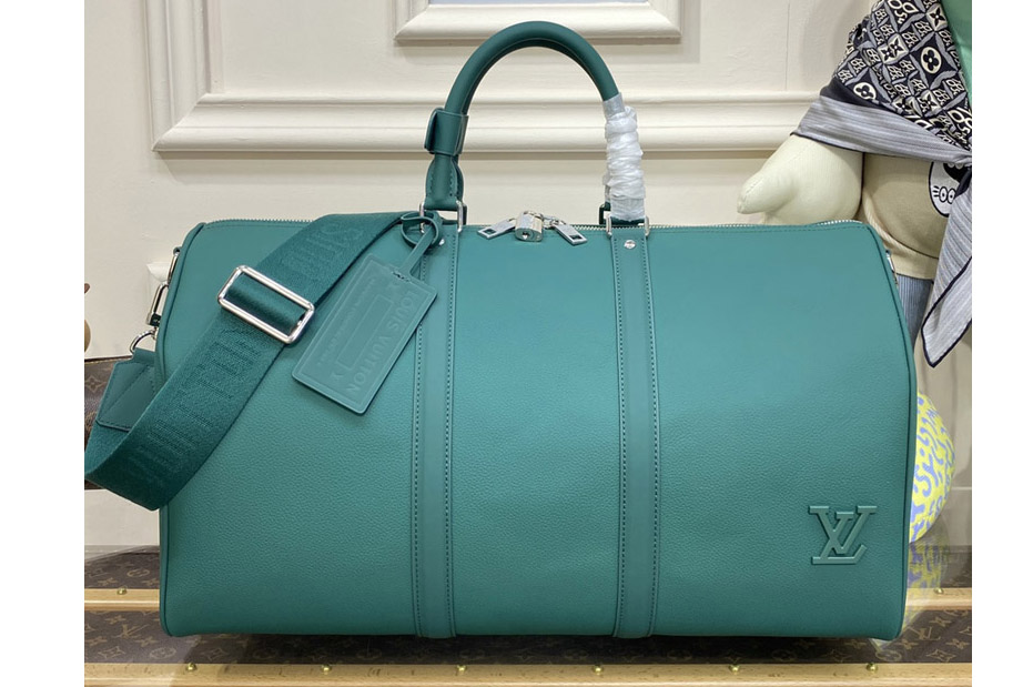 Louis Vuitton M22609 LV Keepall Bandoulière 50 Bag in Green Cowhide leather