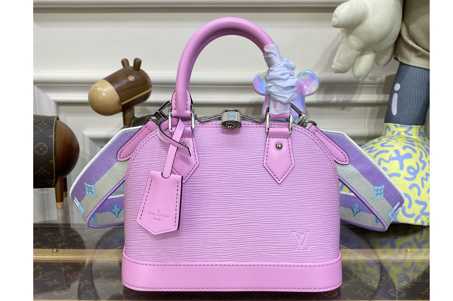 Louis Vuitton M22642 LV Alma BB handbag in Lilas Provence Lilac Epi leather
