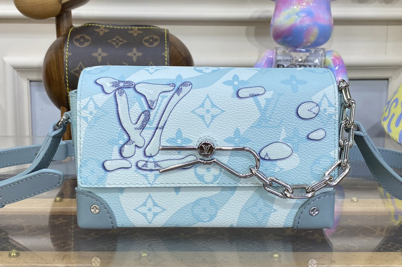 Louis Vuitton M22637 LV Steamer Wearable Wallet Bag in Crystal Blue Monogram Aquagarden coated canvas