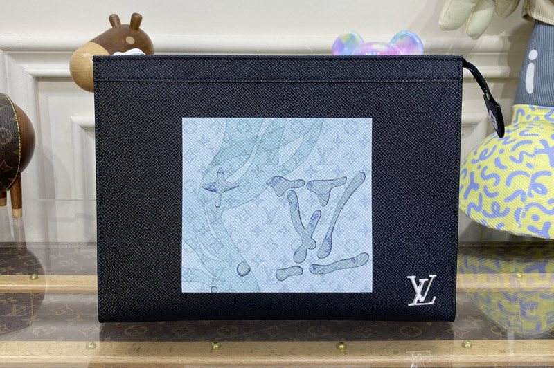 Louis Vuitton M22763 LV Pochette Voyage MM bag in Monogram Washed Denim canvas