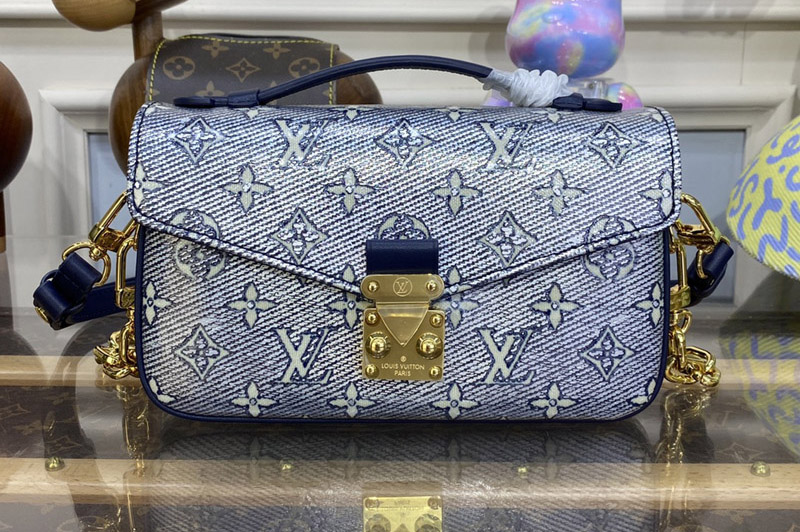 Louis Vuitton M22834 LV Pochette Métis East West handbag in Blue Monoglam coated canvas