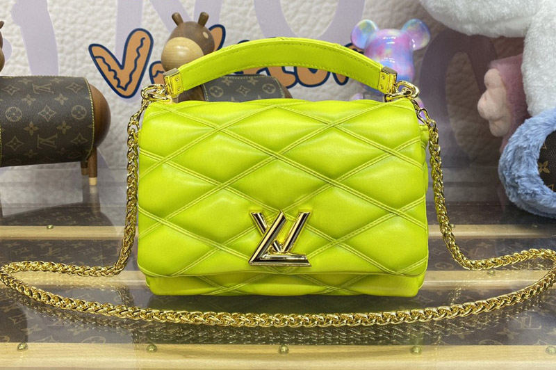 Louis Vuitton M24185 LV GO-14 MM bag in Green Lambskin Leather