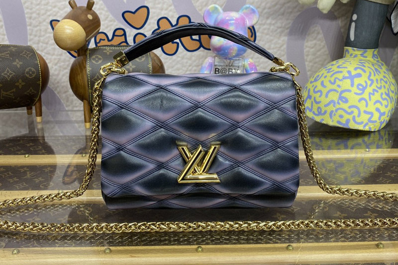 Louis Vuitton M23682 LV GO-14 MM bag in Black Lambskin Leather