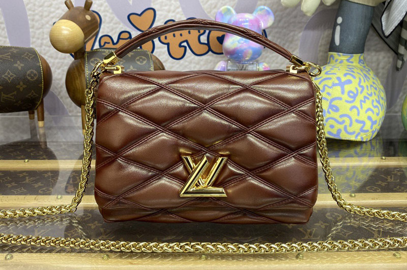 Louis Vuitton M23601 LV GO-14 MM bag in Tan Lambskin Leather