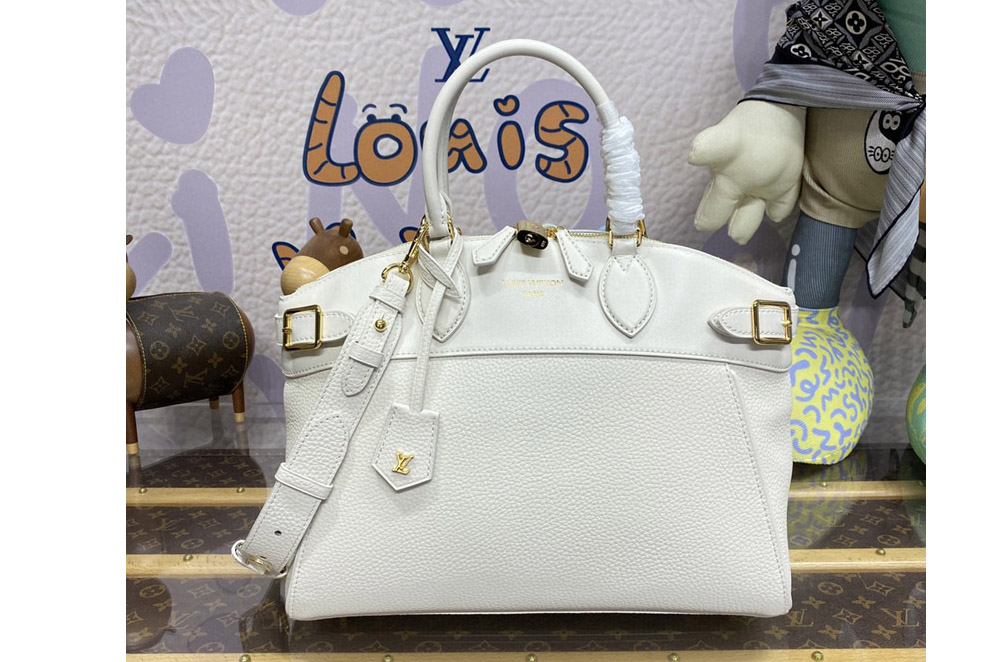 Louis Vuitton M23061 LV Lock It MM bag in Cream Taurillon leather