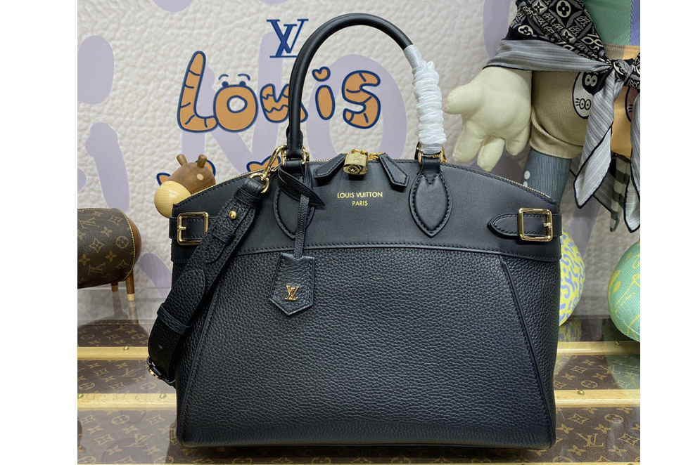 Louis Vuitton M22914 LV Lock It MM bag in Black Taurillon leather