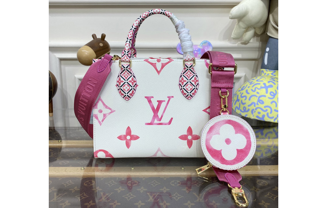 Louis Vuitton M22976 LV OnTheGo PM tote bag in Pink Monogram coated canvas