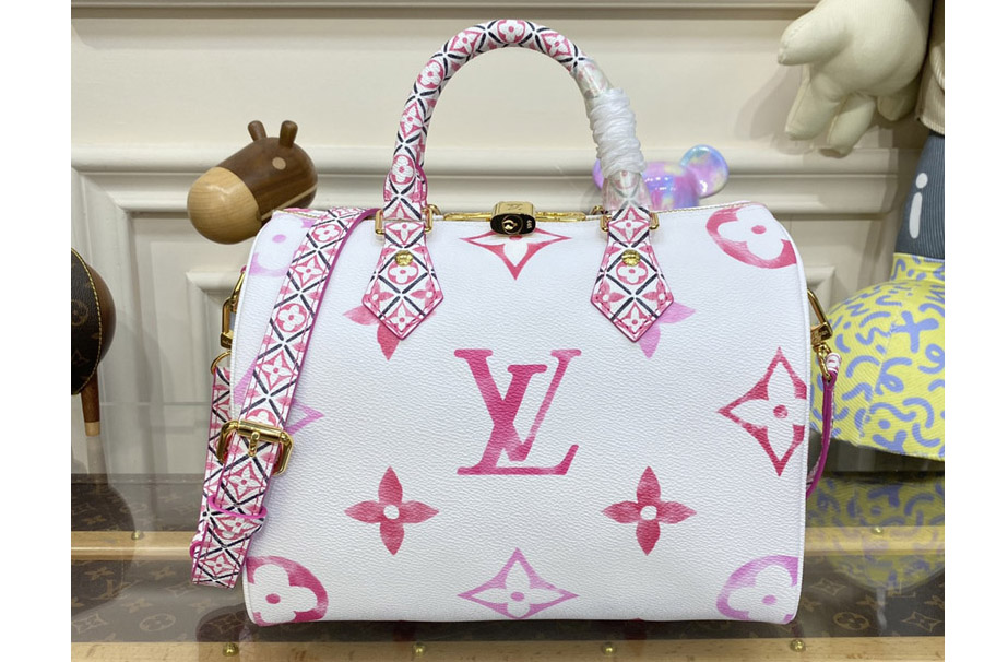 Louis Vuitton M23073 LV Speedy Bandoulière 25 handbag in Pink Monogram coated canvas