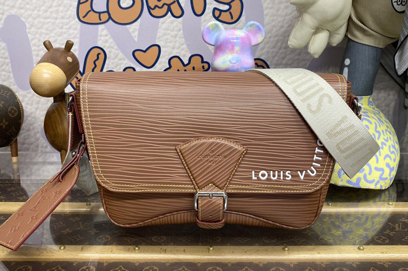 Louis Vuitton M23097 LV Montsouris Messenger bag in Cognac Epi Leather