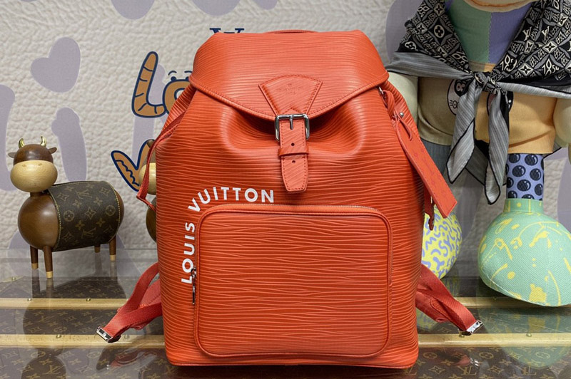 Louis Vuitton M23099 LV Montsouris Backpack in Cognac Epi leather