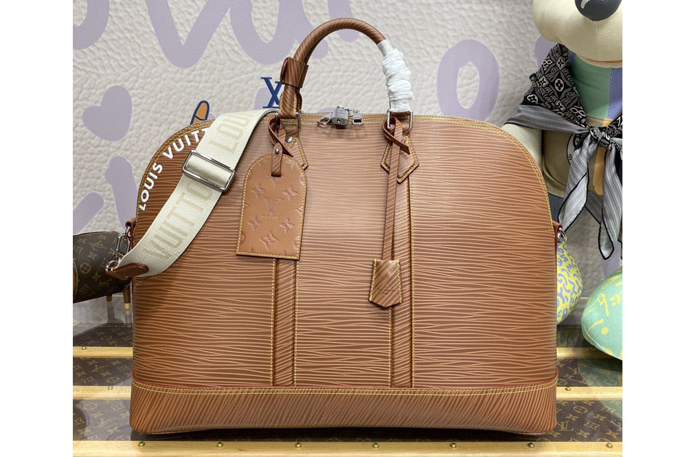 Louis Vuitton M23102 LV Alma Travel GM bag in Cognac Epi Soft XL calfskin