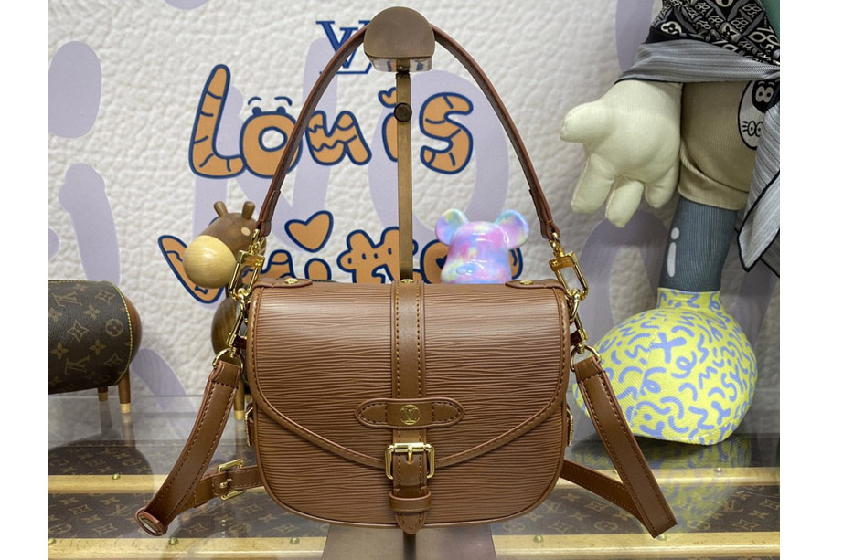 Louis Vuitton M23470 LV Saumur BB Bag in Cognac brown Epi Grained cowhide leather
