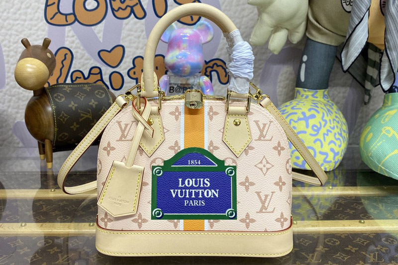 Louis Vuitton M23502 LV Alma BB handbag in Beige/Ocher Monopaname coated canvas