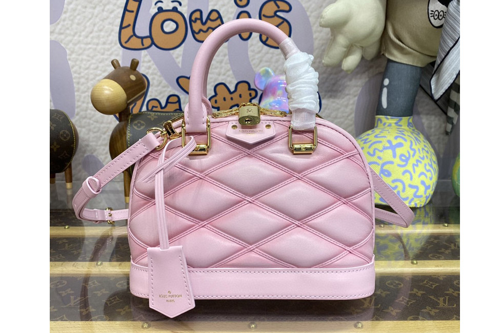 Louis Vuitton M24453 LV Alma BB handbag in Rosabella Pink Lamb leather