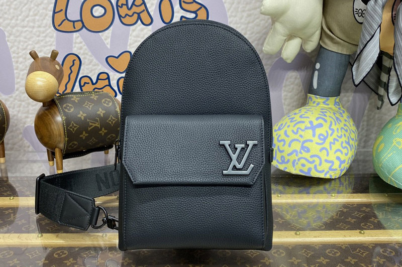 Louis Vuitton M23736 LV Pilot Slingbag in Black Cowhide leather
