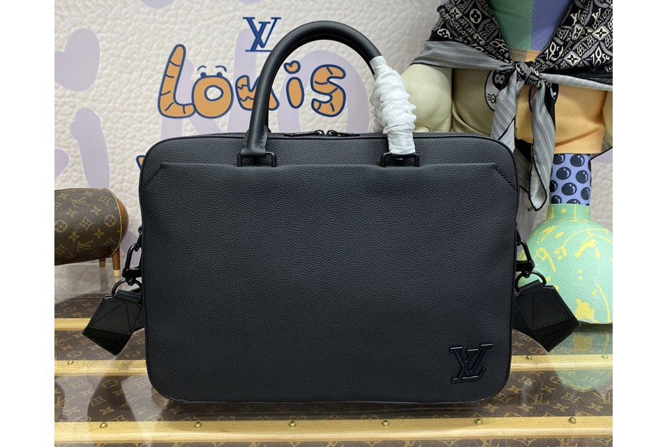 Louis Vuitton M23778 LV Pilot Briefcase in Black Cowhide leather