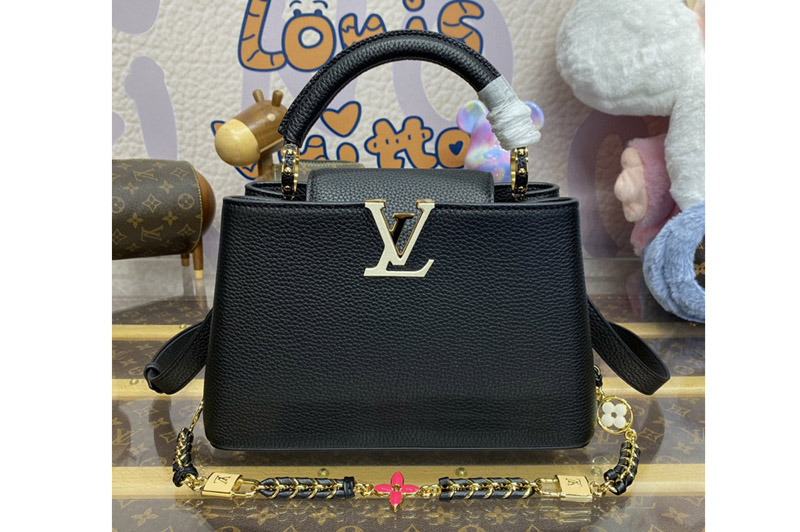 Louis Vuitton M23950 LV Capucines BB handbag in Black Taurillon leather