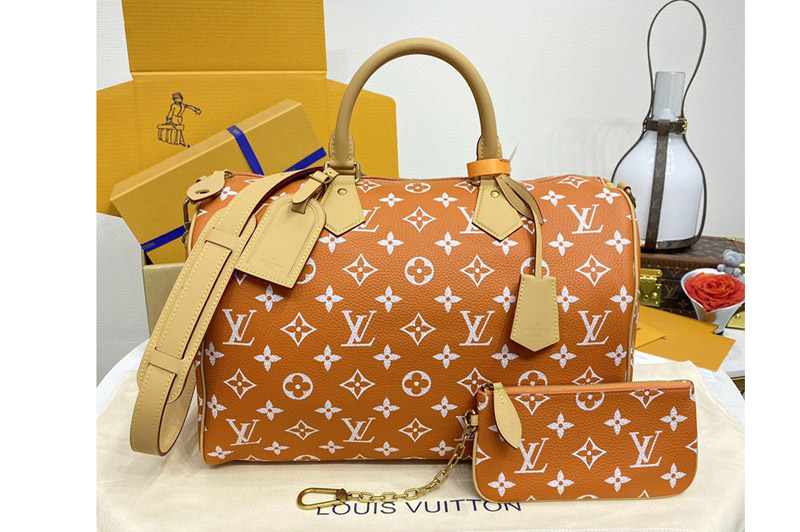 Louis Vuitton M24422 LV Speedy P9 Bandouliere 40 bag in Orange Monogram Leather