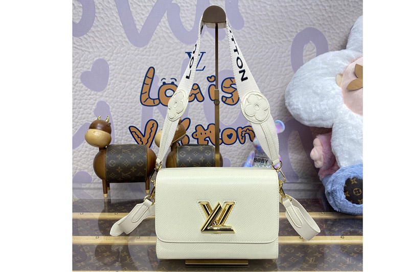 Louis Vuitton M24765 LV Twist MM handbag in White Epi grained cowhide leather