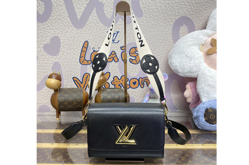 Louis Vuitton M24765 LV Twist MM handbag in Black Epi grained cowhide leather