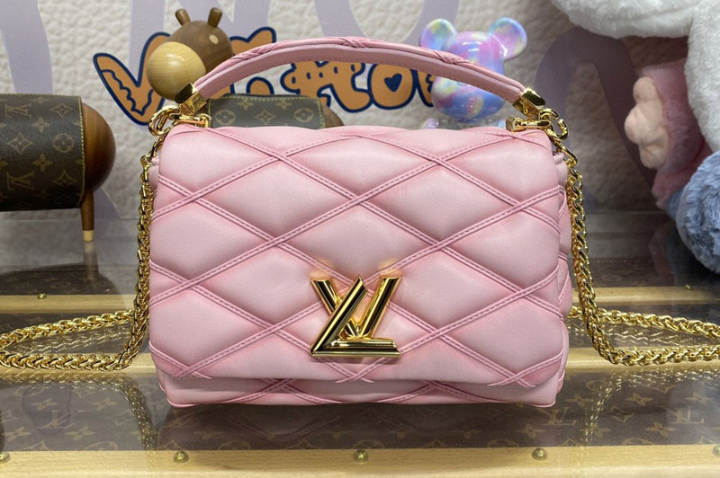 Louis Vuitton M24465 LV GO-14 MM handbag in Rosabella Pink Lambskin