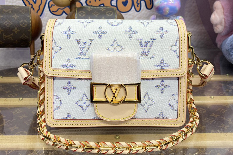 Louis Vuitton M24841 LV Mini Dauphine Bag in Multicolor Beige Monogram jacquard fabric