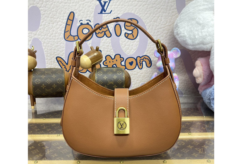 Louis Vuitton M24885 LV Low Key Shoulder Bag in Cognac Brown Grained calfskin