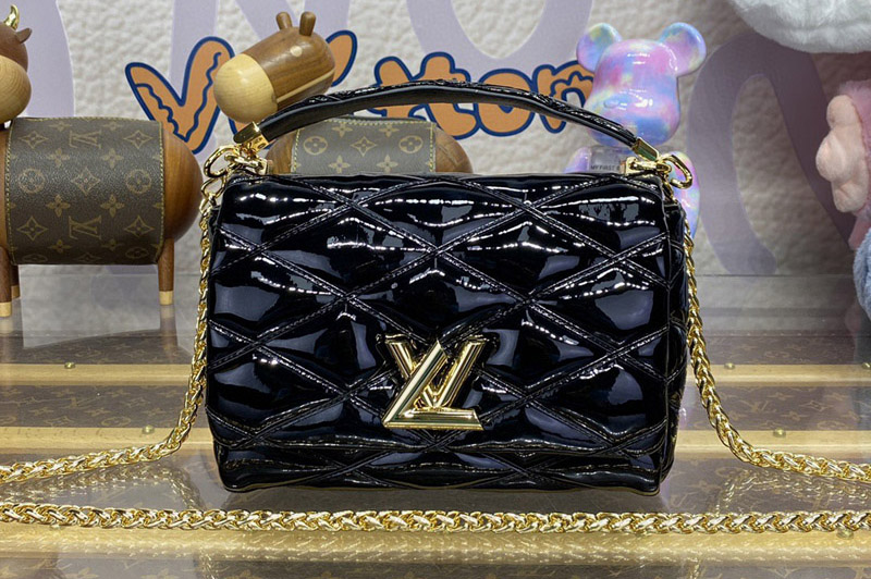 Louis Vuitton M25046 LV GO-14 MM bag in Black Lambskin Leather
