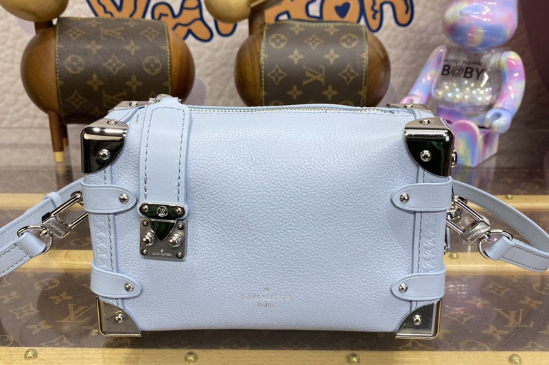 Louis Vuitton M25067 LV Side Trunk PM bag in Olympe Blue Grained calf leather