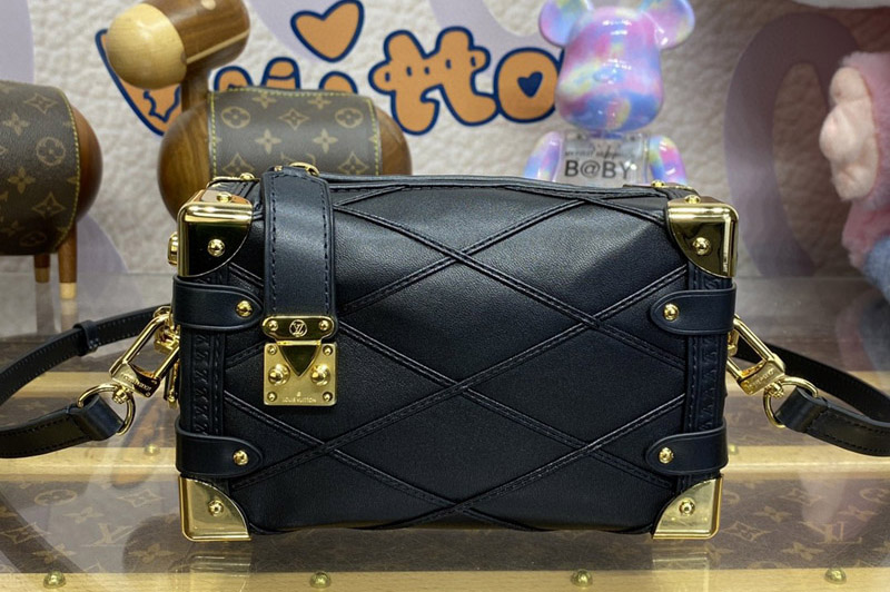 Louis Vuitton M83030 LV Side Trunk PM handbag in Black Lambskin