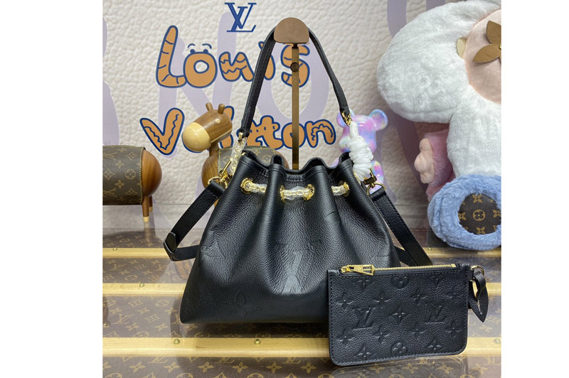 Louis Vuitton M47209 LV Summer Bandle Bag in Black Monogram Empreinte Leather