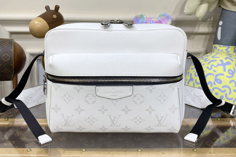 Louis Vuitton M30873 LV Outdoor Messenger Bag in White Monogram coated canvas and Taiga cowhide leather