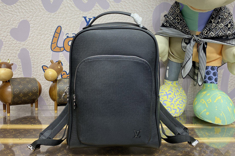 Louis Vuitton M30977 LV Avenue Backpack in black Taiga leather