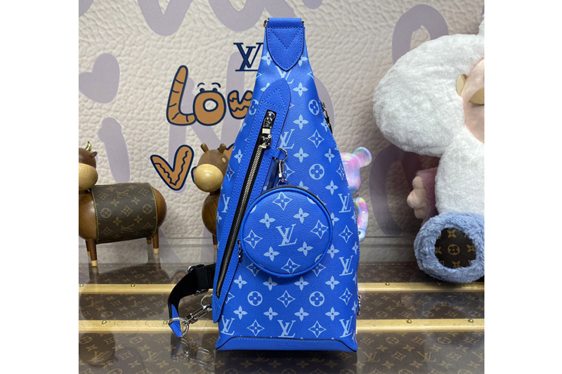 Louis Vuitton M31075 LV Duo Slingbag in Blue Monogram Canvas
