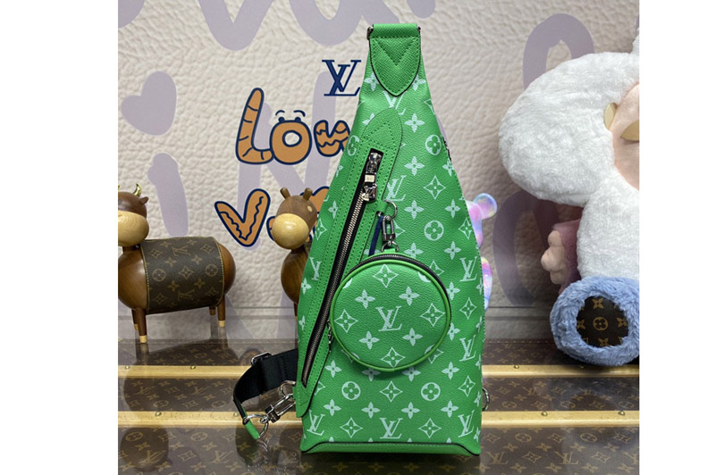 Louis Vuitton M31000 LV Duo Slingbag in Green Monogram Canvas