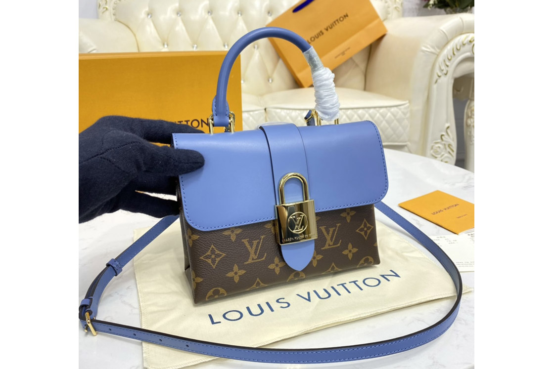 Louis Vuitton M44321 LV Locky BB Bags Monogram Canvas And Blue Smooth Leather