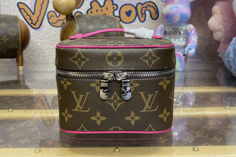 Louis Vuitton M44936 LV Nice Nano vanity case in Monogram coated canvas With Pink