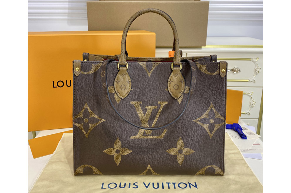 Louis Vuitton M45321 LV OnTheGo MM tote bag in Monogram and Monogram Reverse coated canvas