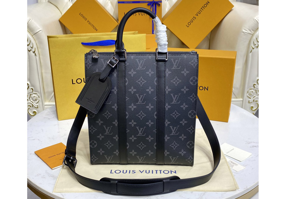 Louis Vuitton M46098 LV Sac Plat Cross Bag in Monogram Eclipse Reserve canvas