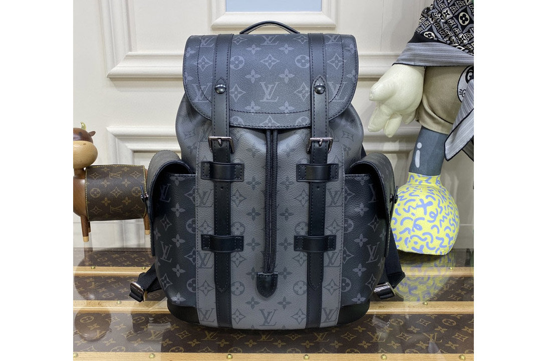 Louis Vuitton M46331 LV Christopher PM backpack in Monogram Eclipse Reverse canvas
